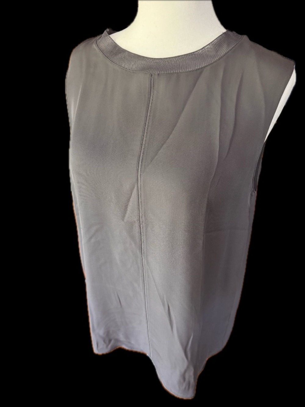 Vince 100% Silk Sleeveless Blouse Gray Minimalist